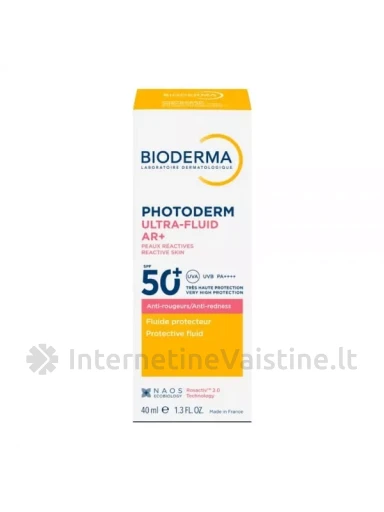BIODERMA apsauginis veido fluidas raustančiai odai PHOTODERM ULTRA FLUID AR+, SPF50+, 40 ml | internetinevaistine.lt