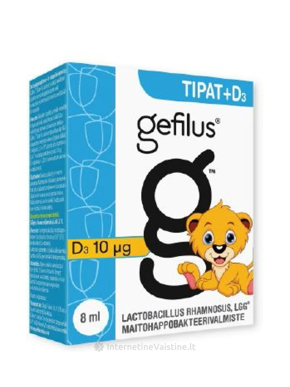 Gefilus LAŠAI + D3, 8 ml | internetinevaistine.lt