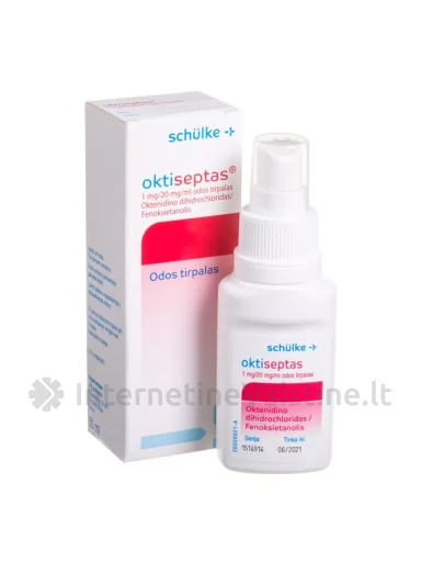 OKTISEPTAS 1 mg/20 mg/ml odos tirpalas su purškiama pompa, 50 ml, Vnt | internetinevaistine.lt