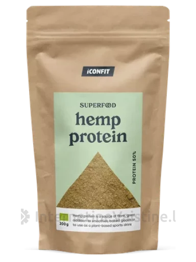 ICONFIT ekolog. kanapių baltymai 50%, 200 g, 200 g | internetinevaistine.lt