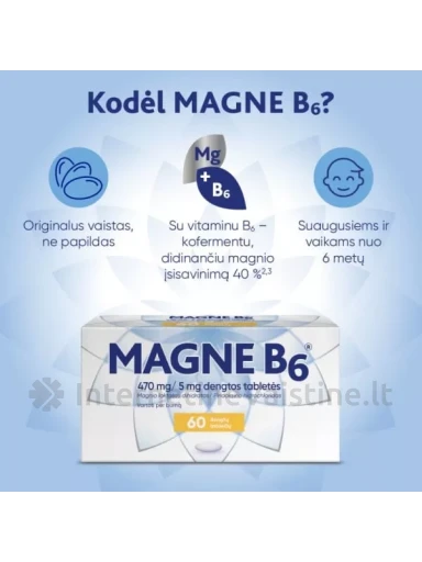 MAGNE B6 dengt. tab. N60, 60 vnt. | internetinevaistine.lt