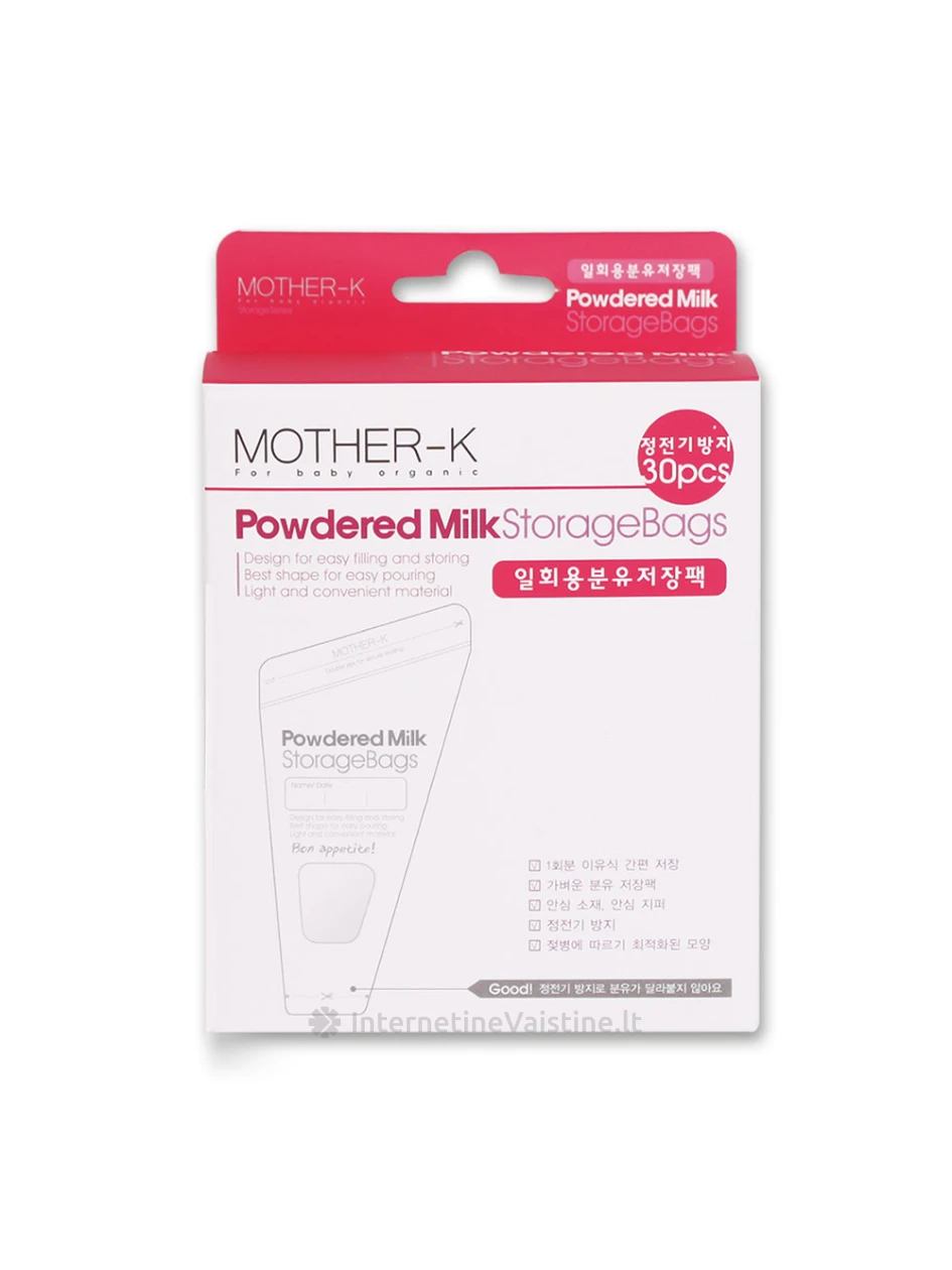 MOTHER-K maišeliai pieno miltelių laikymui, 30 vnt., 30 vnt. | internetinevaistine.lt