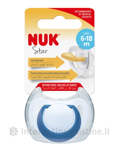 NUK čiulptukas STAR lateks. 2d. (6-18mėn.) N1 | internetinevaistine.lt