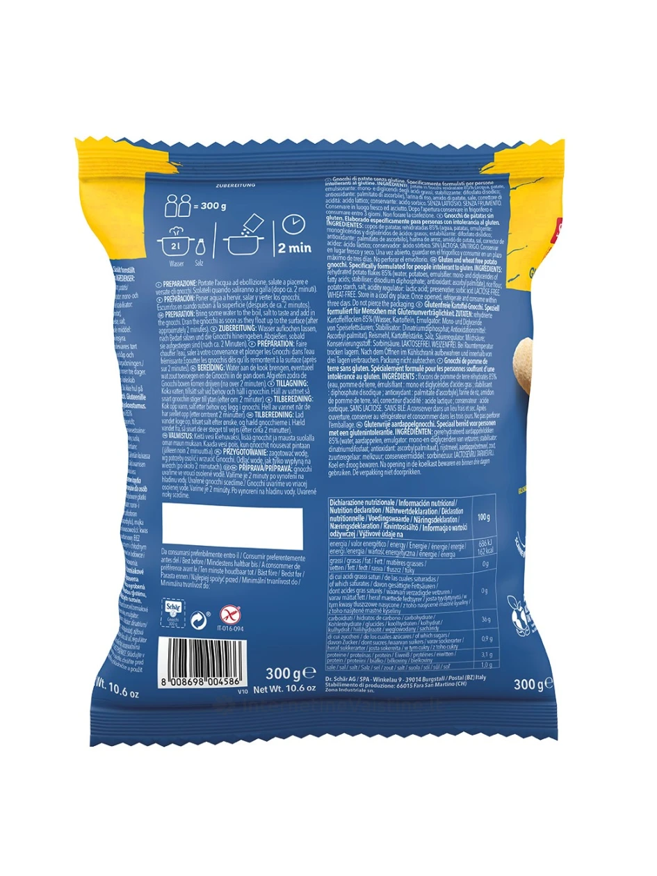 Schär GNOCCHI – bulvių virtinukai be glitimo, 300g | internetinevaistine.lt
