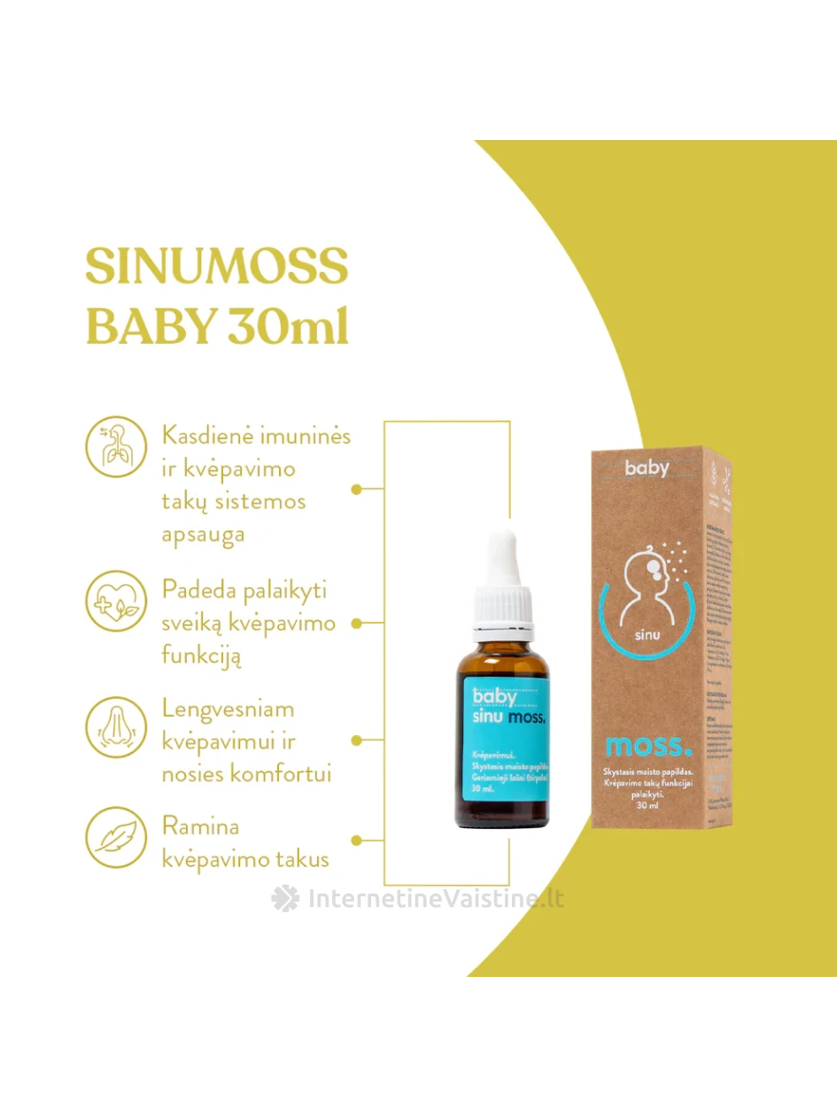 SINUMOSS BABY, geriamieji lašai, 30 ml | internetinevaistine.lt