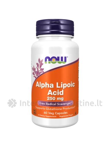 NOW Alpha Lipoic Acid 250mg veg. kaps., 60 vnt. | internetinevaistine.lt