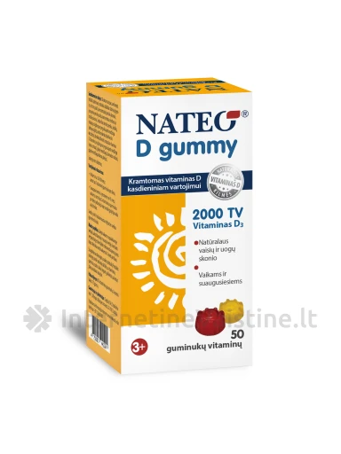 NATEO® D gummy IU2000, 50 guminukų, 50 guminukų | internetinevaistine.lt