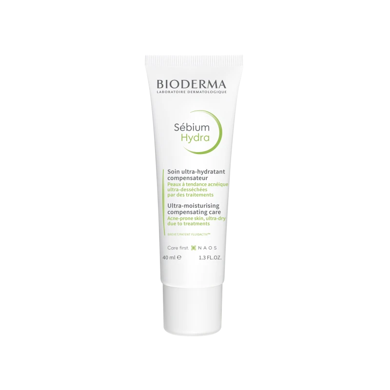 BIODERMA SEBIUM HYDRA, intensyviai drėkinantis kremas į spuogus linkusiai odai, 40 ml, N1