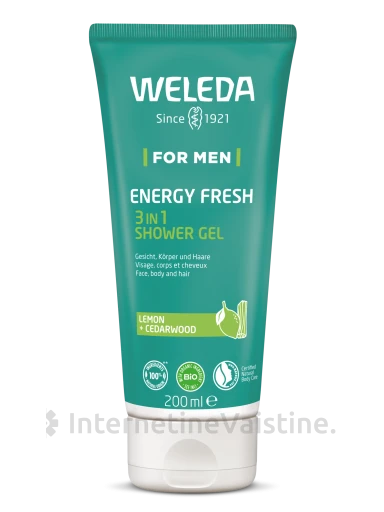 WELEDA MEN prausiklis 3in1 Energy Fresh, 200 ml | internetinevaistine.lt