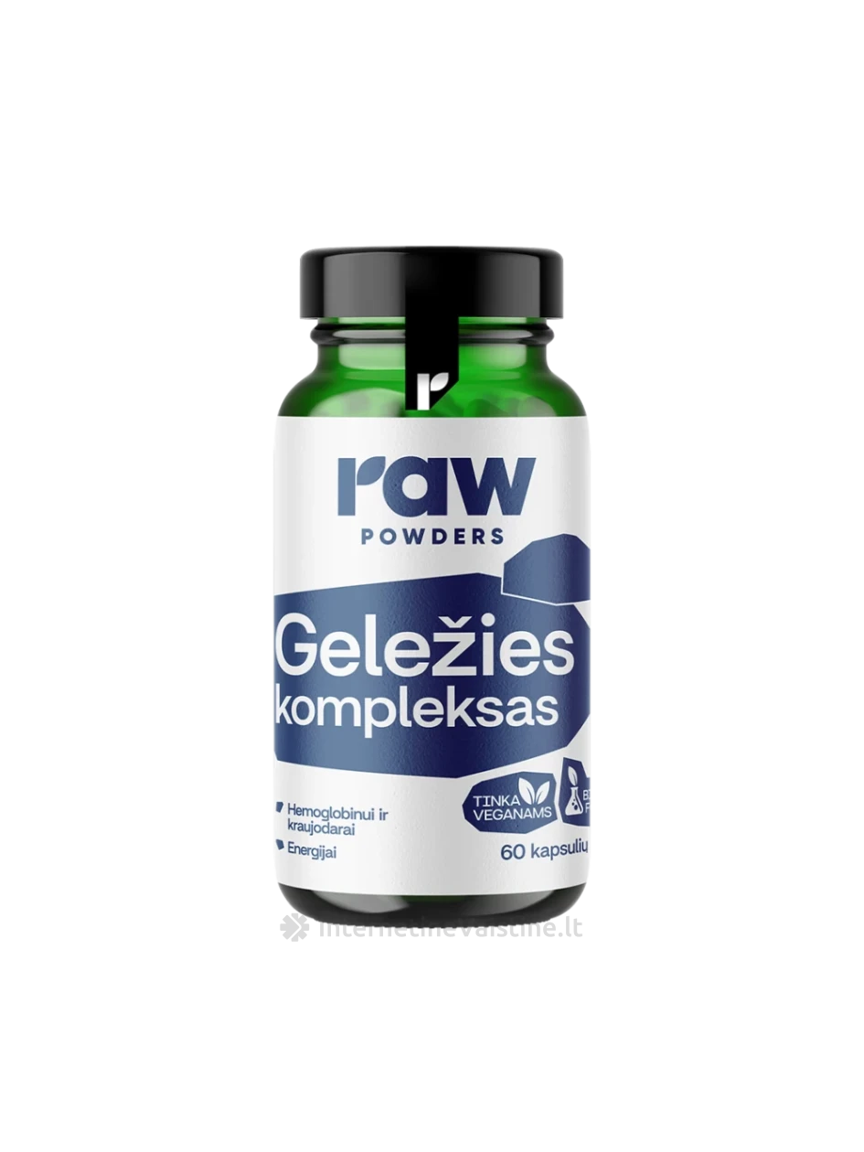 RAW POWDERS Iron Complex PLUS kaps. N60 | internetinevaistine.lt