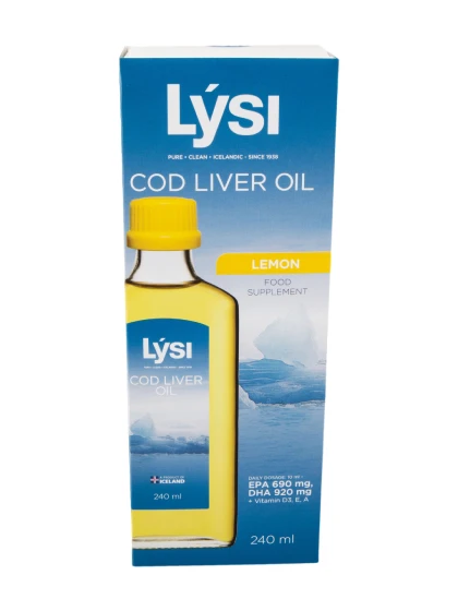Lysi COD LIVER OIL- žuvų taukai citrinų skonio, 240ml