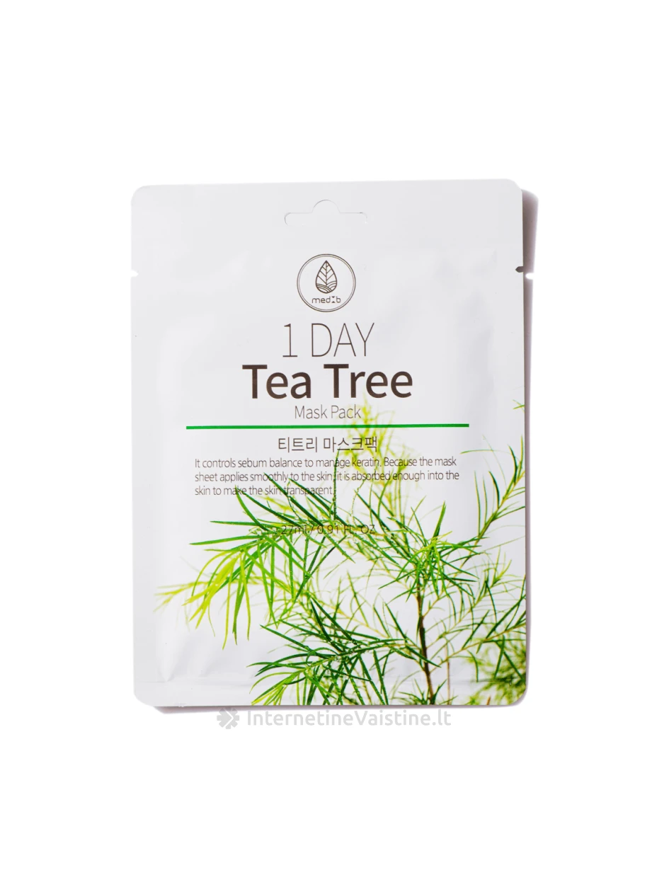 MedB Lakštinė kaukė su arbatmedžiu, 28g, Vnt | internetinevaistine.lt