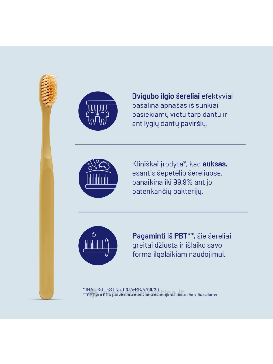 ROYAL DENTA dantų šepetėlių rinkinys GOLD MEDIUM, 4 vnt | internetinevaistine.lt