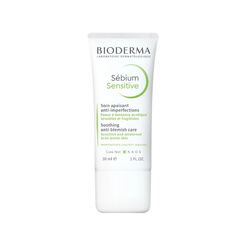 BIODERMA SEBIUM SENSITIVE, intensyviai raminantis kremas jautriai, riebiai, į aknę linkusiai odai, 30 ml, N1