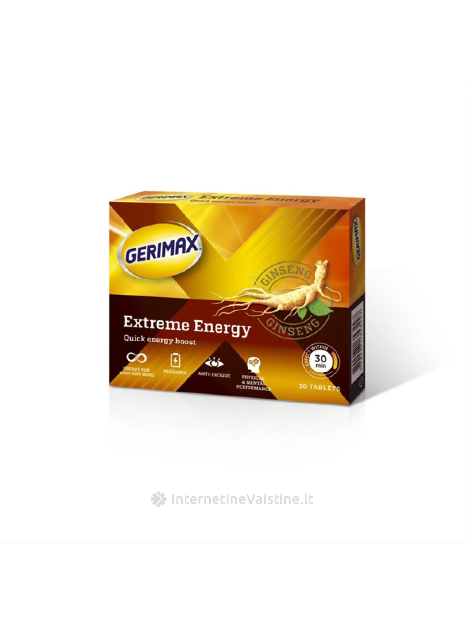 GERIMAX EXTREME ENERGY TAB. N30 | internetinevaistine.lt
