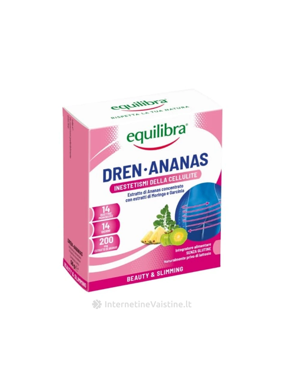 Spustelėkite norėdami padidinti EQUILIBRA maisto papildas svorio kontrolei DREN-ANANAS N14 | internetinevaistine.lt