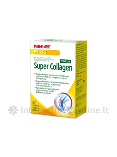 WALMARK Super Collagen Complex , kramtomosios, citrinų skonio tabletės N60 | internetinevaistine.lt
