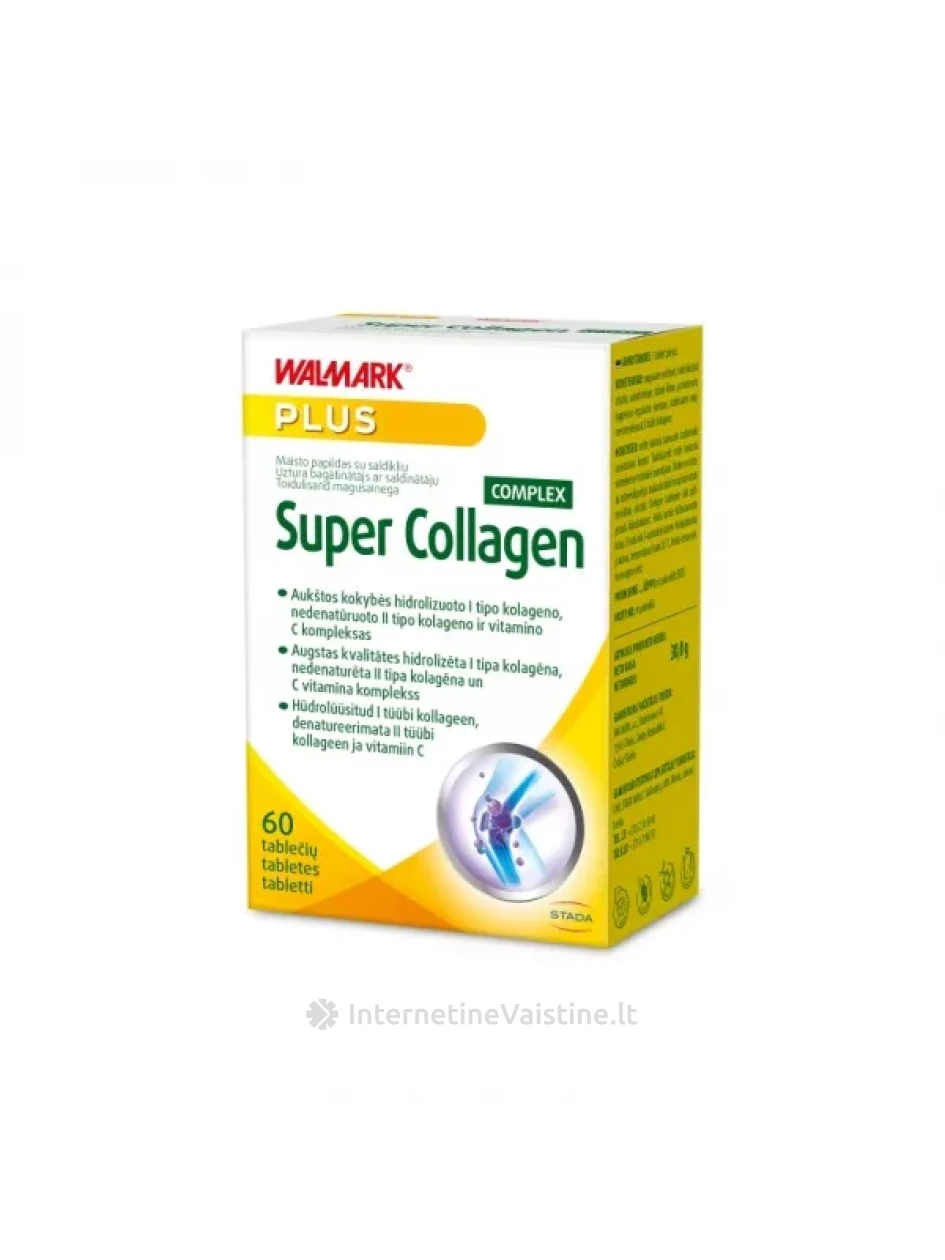 WALMARK Super Collagen Complex , kramtomosios, citrinų skonio tabletės N60 | internetinevaistine.lt