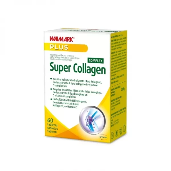 WALMARK Super Collagen Complex , kramtomosios, citrinų skonio tabletės N60