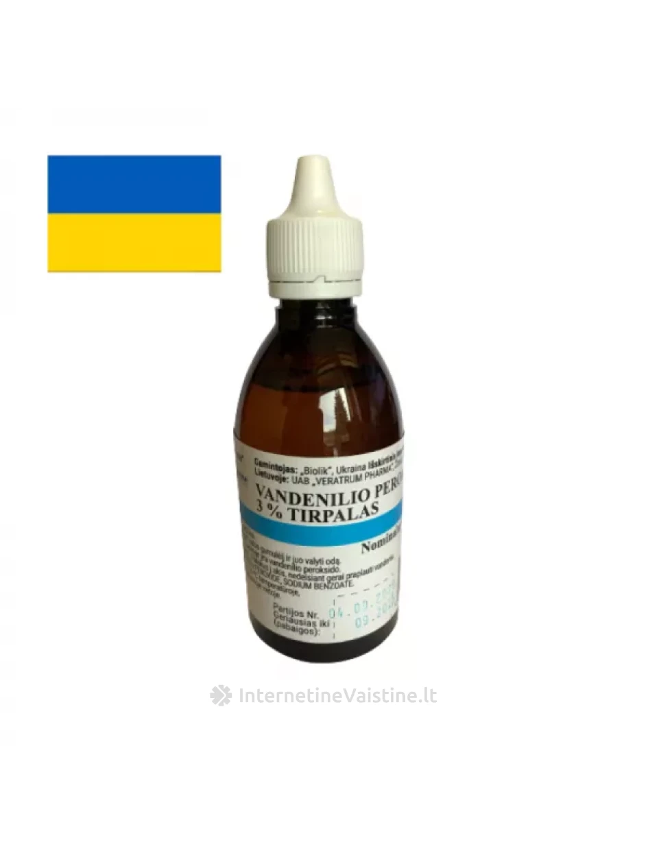 Vandenilio peroksido tirpalas 3 %, 100 ml, Vnt | internetinevaistine.lt