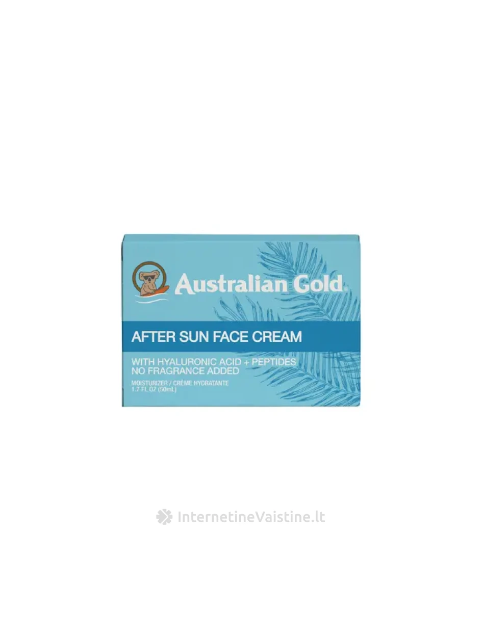 AUSTRALIAN GOLD kremas veidui po deginimosi, 50 ml | internetinevaistine.lt