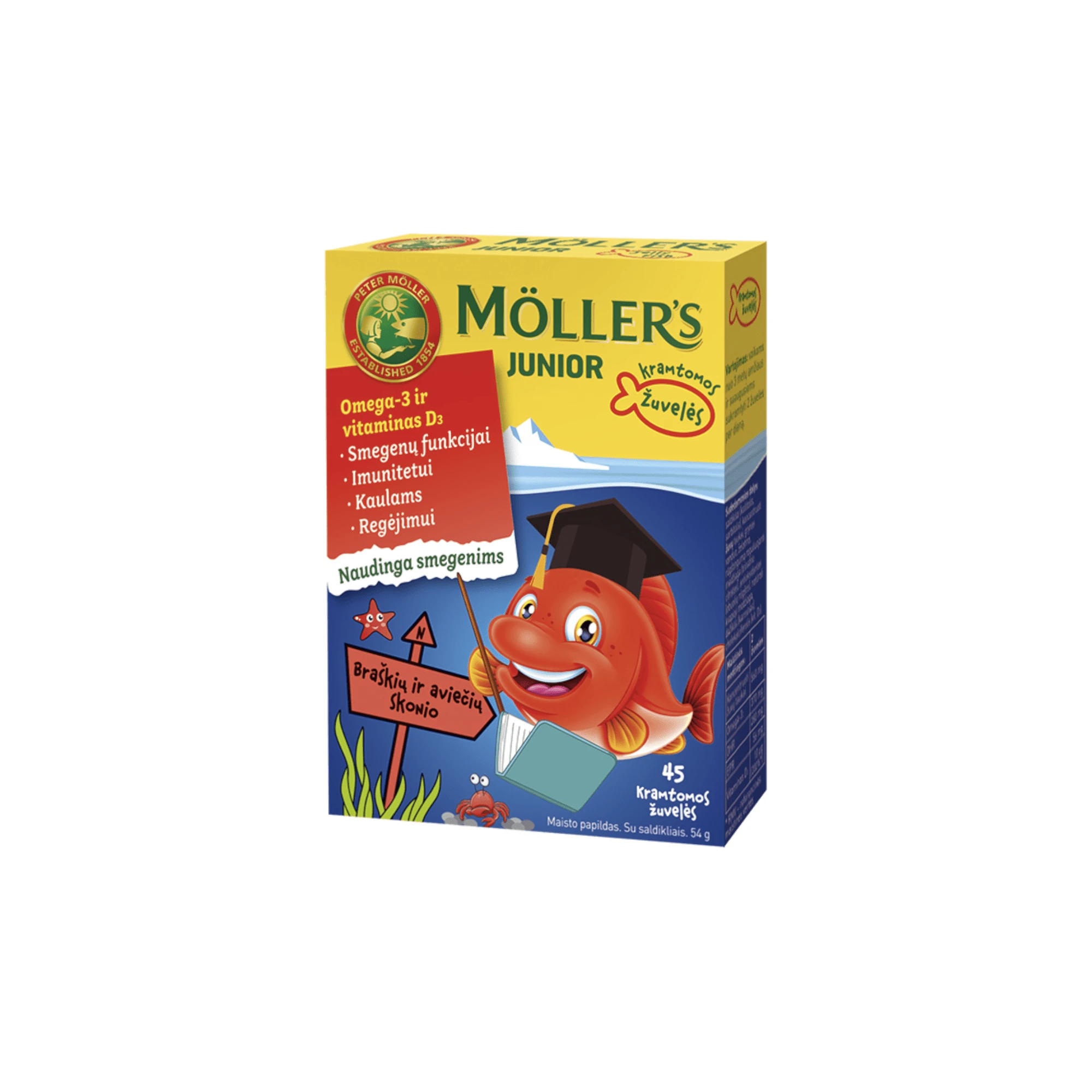 MOLLER`S kramtomos žuvelės JUNIOR OMEGA-3, braškių skonio N45
