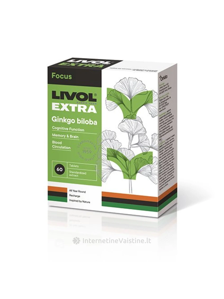 LIVOL Extra Gingko Biloba tab. N60 | internetinevaistine.lt