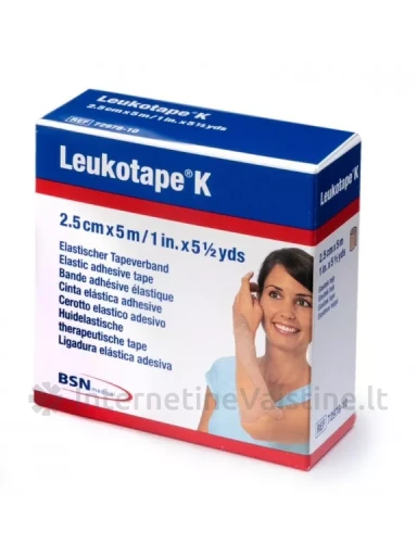 LEUKOTAPE kineziterapinis pleistras K, 2,5 cm x 5 m, N1, Vnt | internetinevaistine.lt