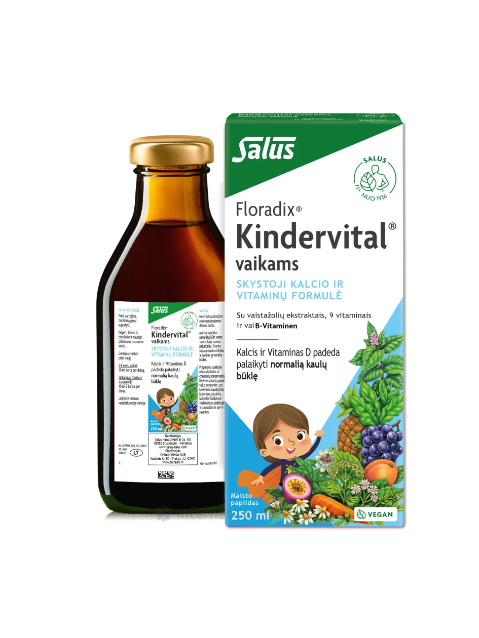 FLORADIX KINDERVITAL – vaikams, 250ml | internetinevaistine.lt