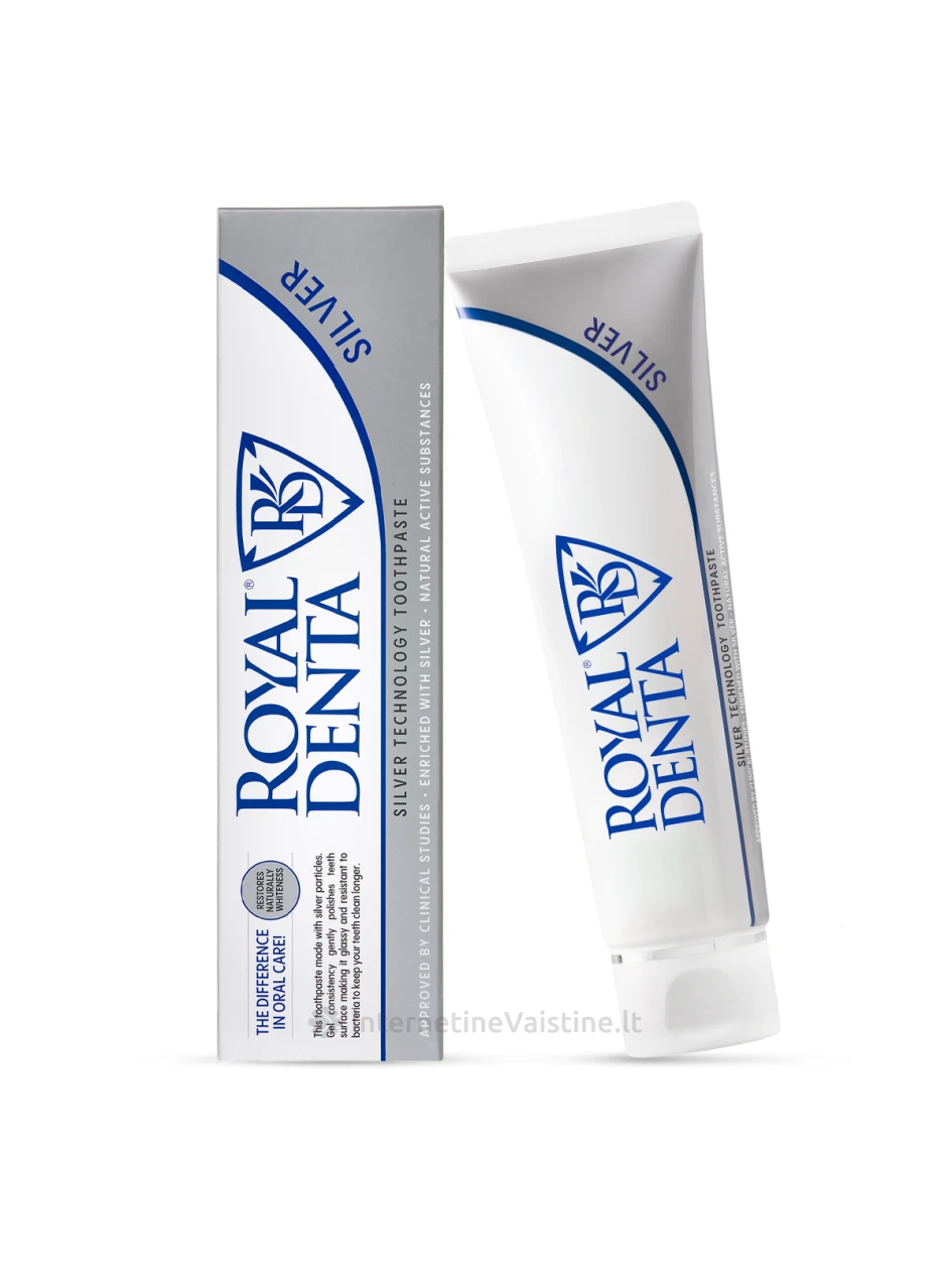 ROYAL DENTA dantų pasta su sidabru SILVER, 130 g, 130 g | internetinevaistine.lt