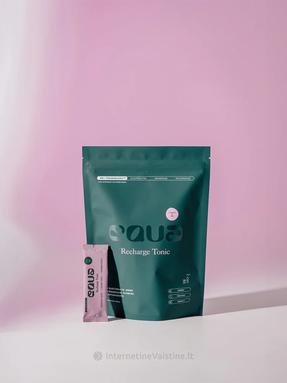 Elektrolitų gėrimas EQUA Spanguolių ir žaliųjų citrinų skonio, 20 paketėlių | internetinevaistine.lt