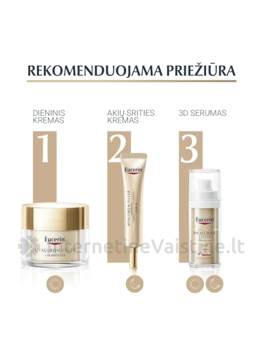 EUCERIN akių srities kremas brandižiai odai Hyaluron-Filler + Elasticity SPF 20, 15 ml (83531) | internetinevaistine.lt