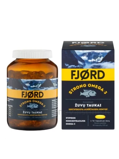 FJORD Strong Omega-3 žuvų taukai kaps. N80 | internetinevaistine.lt