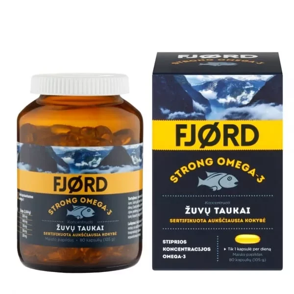 FJORD Strong Omega-3 žuvų taukai kaps. N80