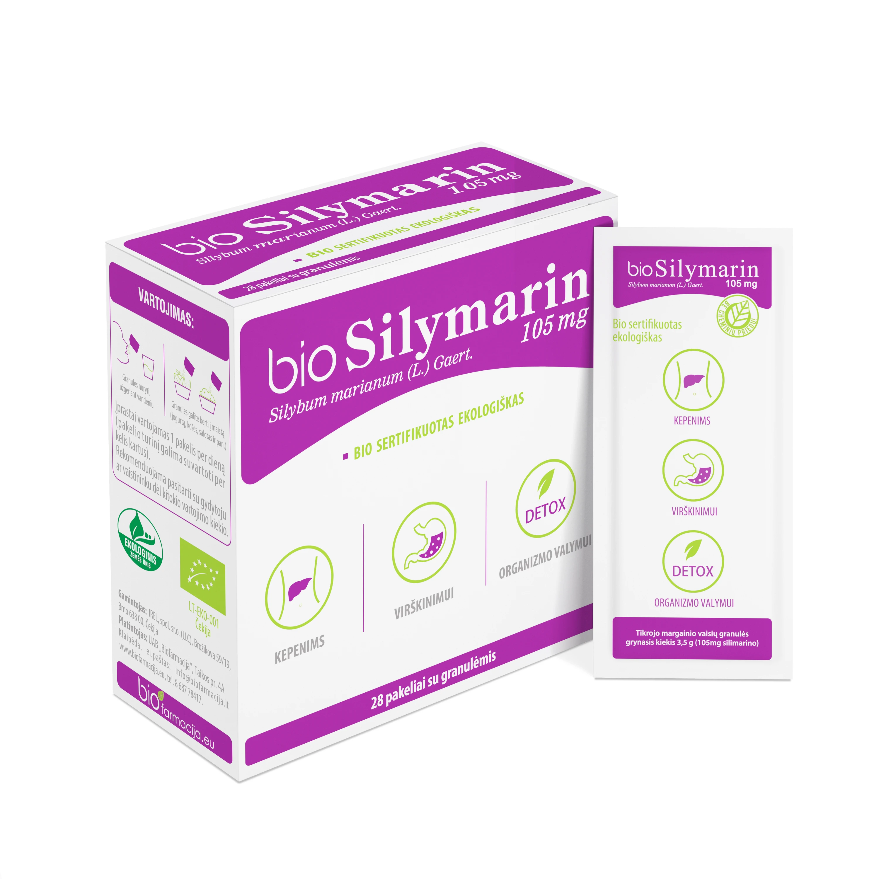 BIOFARMACIJA bioSILYMARIN 105mg, 28 pakeliai