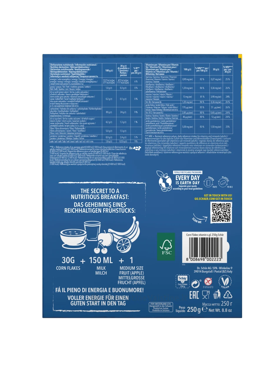 Schär CORN FLAKES – kukurūzų dribsniai be glitim, 250g | internetinevaistine.lt