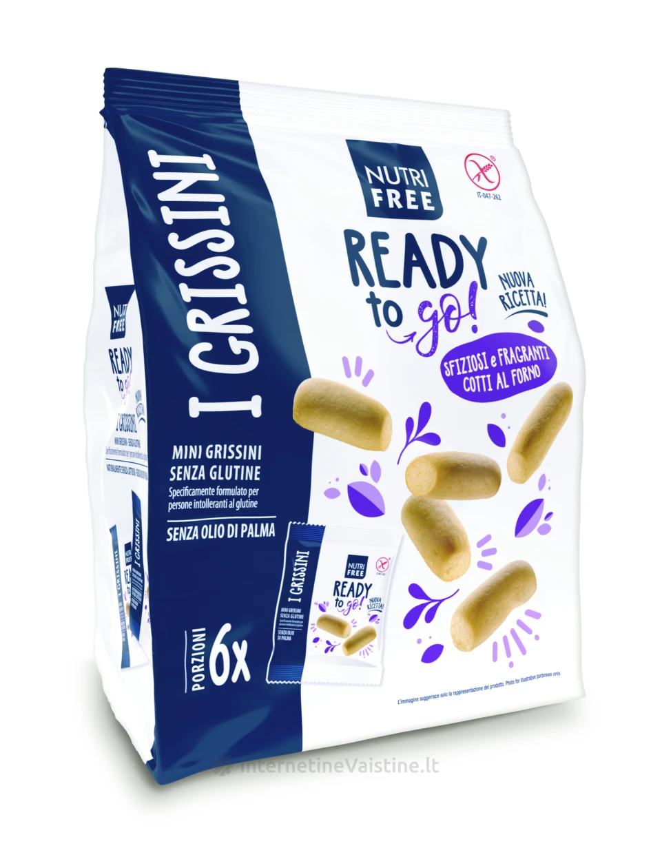 NUTRIFREE MINI GRISSINI - duonos lazdelės be glitimo, 180g | internetinevaistine.lt