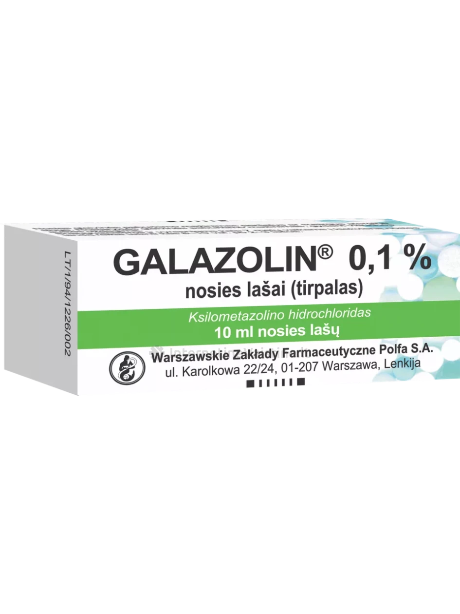 GALAZOLIN 1 mg/ml nosies lašai (tirpalas) 10 ml, Vnt | internetinevaistine.lt