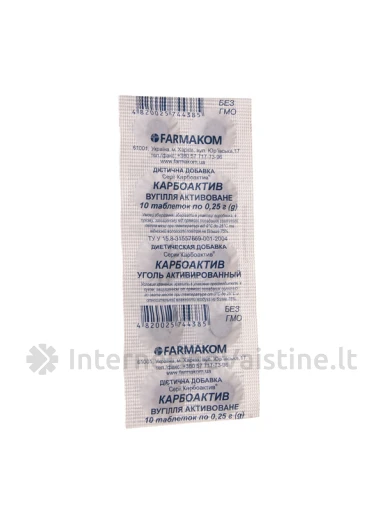 AKTYVINTA ANGLIS KARBOAKTIV 250mg tab. N10 | internetinevaistine.lt