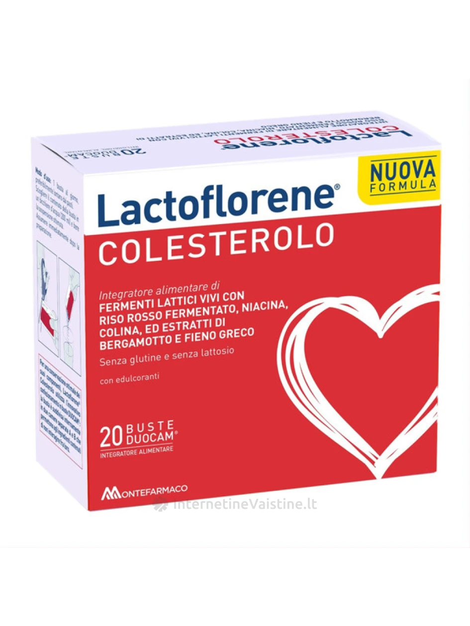 LACTOFLORENE maisto papildas milteliais COLESTEROLO, N20 | internetinevaistine.lt