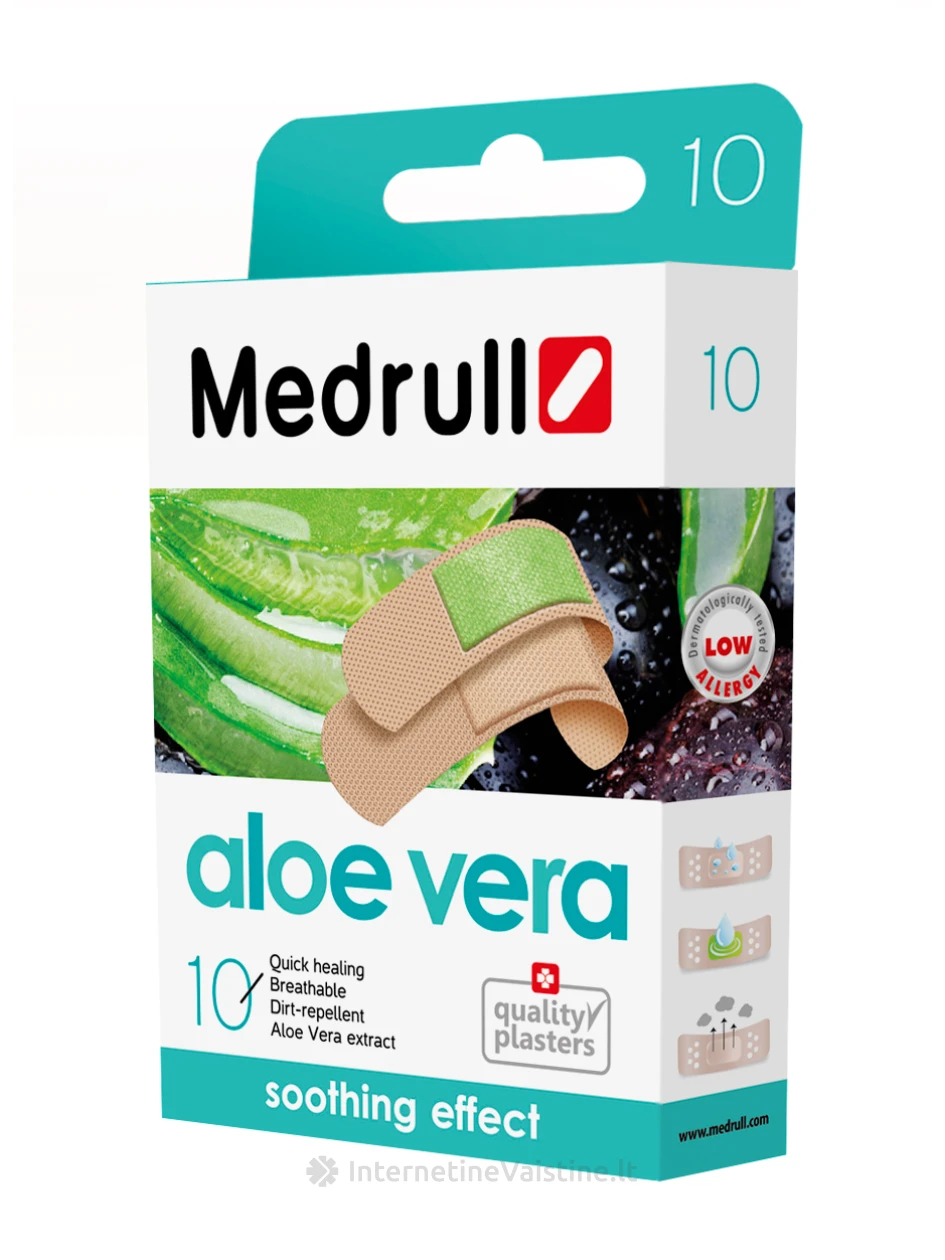 Pleistras (su augalų ekstraktu) Aloe Verа 10 vnt. Medrull | internetinevaistine.lt