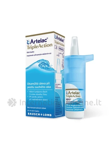 ARTELAC Triple Action akių lašai 10ml | internetinevaistine.lt