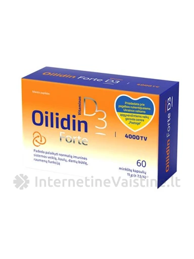OILIDIN Forte Vitaminas D3 4000TV minkšt. kaps. N60, 60 vnt. | internetinevaistine.lt