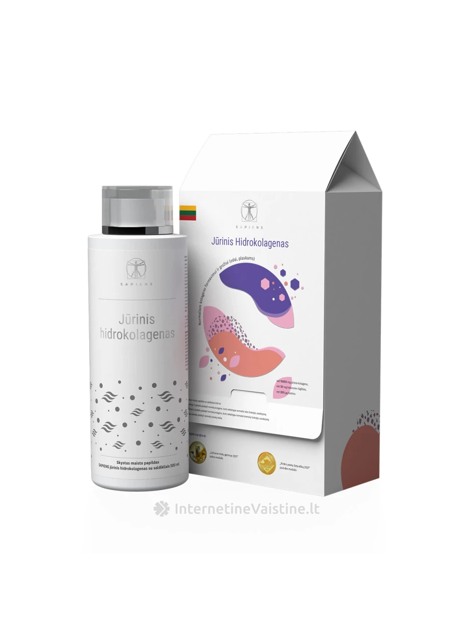 SAPIENS jūrinis hidrokolagenas (su hialuronu), 500 ml, Vnt | internetinevaistine.lt