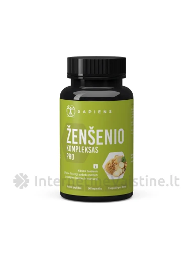 SAPIENS Ženšenio kompl. PRO kaps. N90 | internetinevaistine.lt