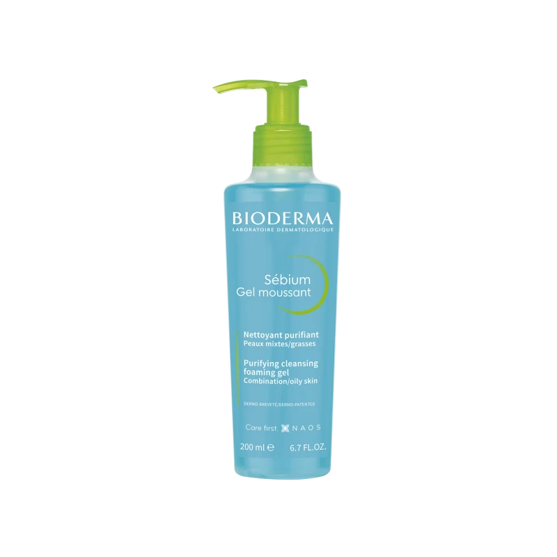 BIODERMA gelinis veido prausiklis SEBIUM GEL MOUSSANT, 200 ml, N1