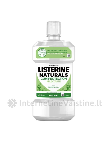 LISTERINE Naturals Gum Protection burnos skalavimo skystis, 500 ml, 500ml | internetinevaistine.lt