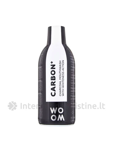 WOOM balinamasis burnos skalavimo skystis su aktyvuota anglimi CARBON +, 500 ml, Vnt | internetinevaistine.lt