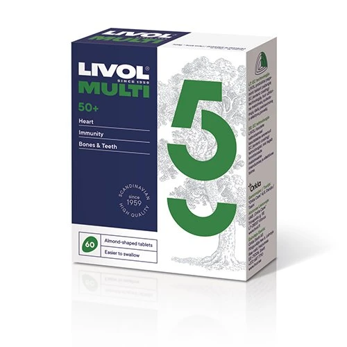 LIVOL maisto papildas MULTI SUAUGUSIEMS 50+, 60 tab.