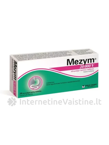 MEZYM 20000 skr. neir. tab. N20 | internetinevaistine.lt
